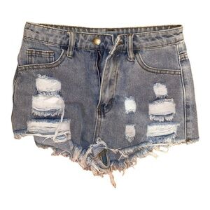 SHEIN Kids Distressed Denim Shorts